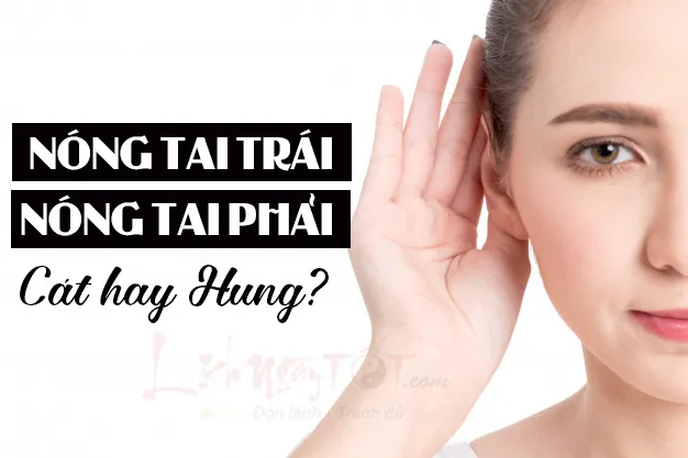 Hình minh họa điềm báo nóng tai trái, nóng tai phải theo từng khung giờ trong ngày