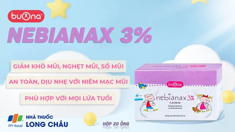 Chi tiết hộp xịt mũi ưu trương Buona Nebianax 3% và ống tép