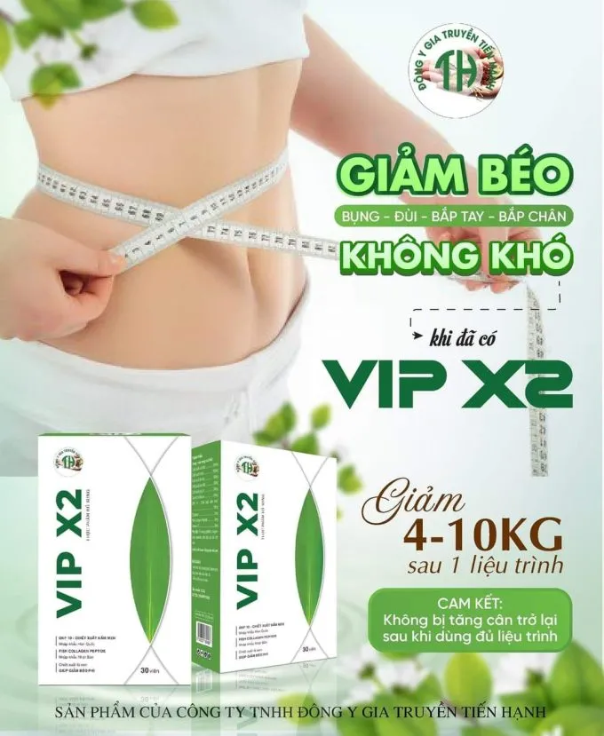 Hình ảnh quảng cáo liên quan đến hiệu quả của Giảm Cân Vip X2 Tiến Hạnh