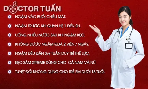 Ảnh minh họa cách sử dụng Kẹo Sâm Hamer đúng liều lượng