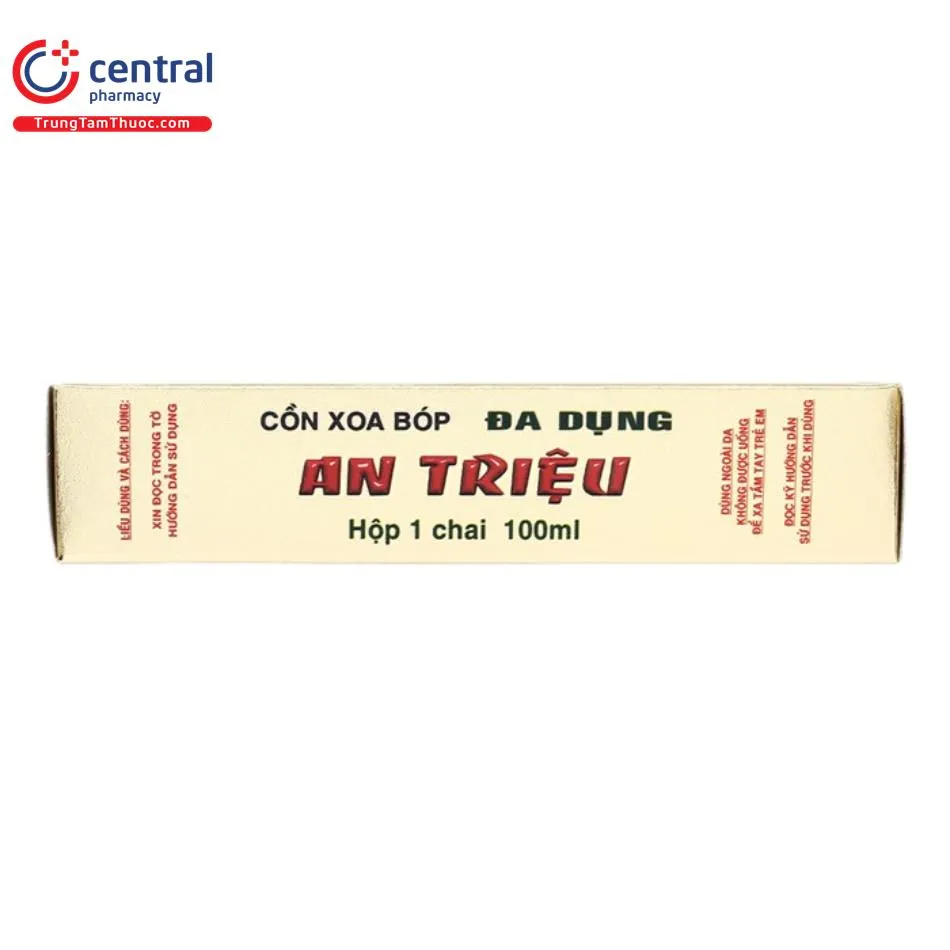 Chai cồn xoa bóp An Triệu 100ml màu nâu nhạt
