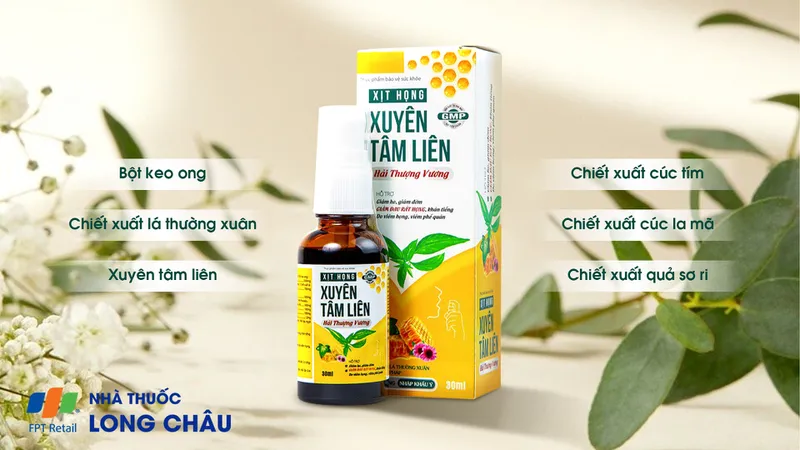Chai xịt họng Xuyên Tâm Liên Hải Thượng Vương giúp làm dịu cổ họng