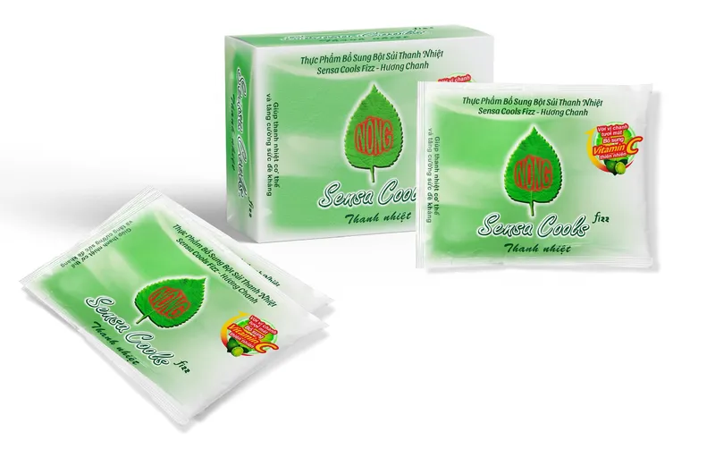 Giải đáp thắc mắc về Sensa Cool: Hình ảnh cốc Sensa Cool bột sủi giúp thanh nhiệt, giải độc cơ thể