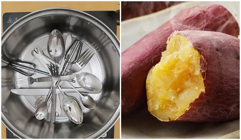 Luá»™c khoai báº±ng thÃ¬a khÃ´ng cáº§n nÆ°á»›c trong ná»“i inox