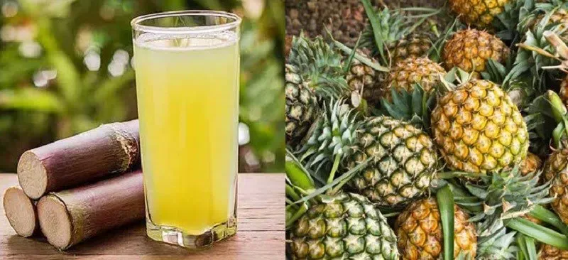 Nước mía ép dứa thơm ngon, thức uống giải nhiệt đơn giản tại nhà.