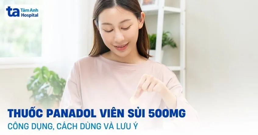 Hộp và vỉ thuốc viên sủi hạ sốt paracetamol (ví dụ Panadol 500mg)