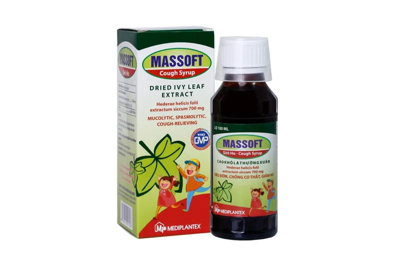 Siro ho Massoft Mediplantex giúp giảm ho, hỗ trợ hóa lỏng đờm.