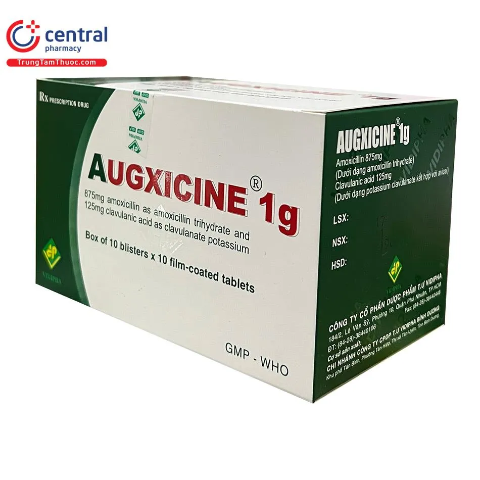 Vỉ thuốc Augxicine 1g
