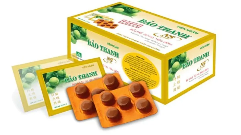Viên ngậm Bảo Thanh với thành phần thảo dược hỗ trợ giảm ho, tiêu đờm