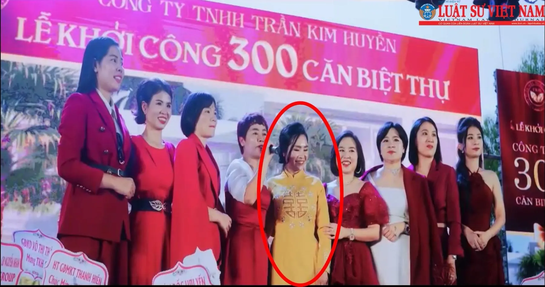 Bà Nguyễn Thị Hội, Tổng Giám đốc Trần Kim Huyền Group tại lễ khởi công dự án 'ma'